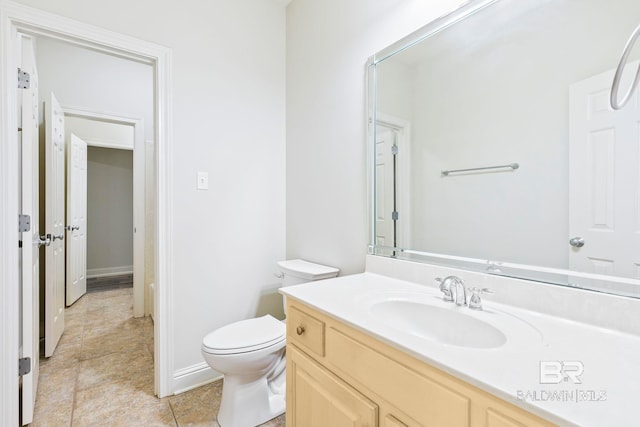 13 Bugle Retreat, Spanish Fort, AL 36527 - bathroom with toilet, vanity, and tile patterned floors