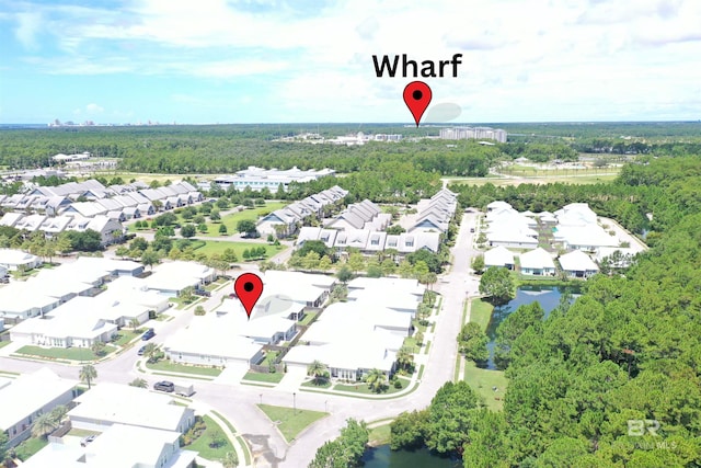 bird's eye view with a residential view