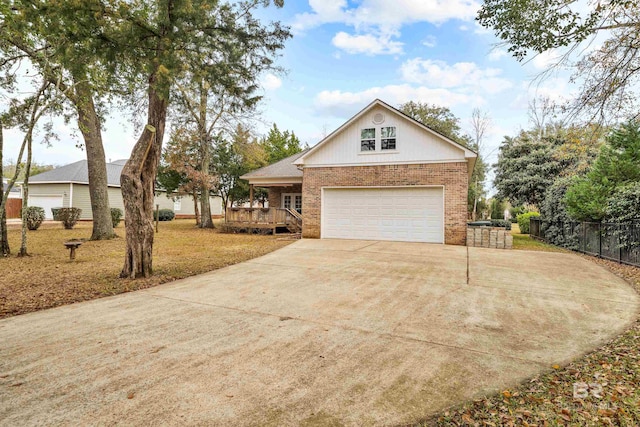 view of front of property featuring a garage