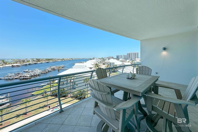 balcony with a water view