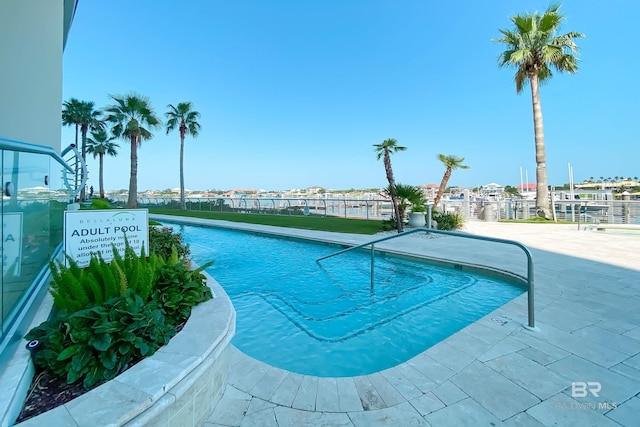 pool featuring fence
