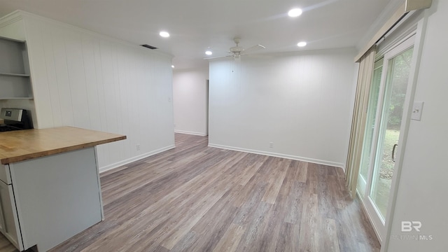 509 Pine St, Daphne, AL 36526 - empty room featuring light wood finished floors, ceiling fan, and recessed lighting