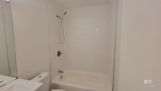 509 Pine St, Daphne, AL 36526 - bathroom featuring vanity, shower / bathtub combination, and crown molding