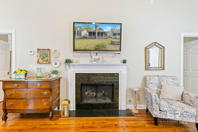 sitting room featuring hardwood / wood-style flooring