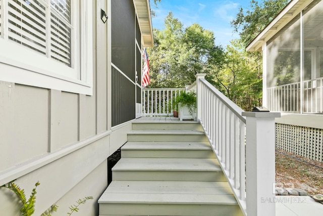 view of stairway