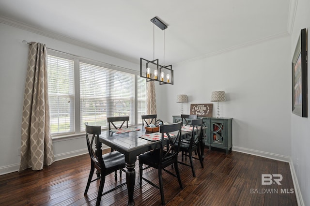 7371 Maureen Cir, Spanish Fort, AL 36527 - dining room with a chandelier, crown molding, and hardwood / wood-style floors