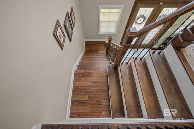 7371 Maureen Cir, Spanish Fort, AL 36527 - stairway featuring wood finished floors