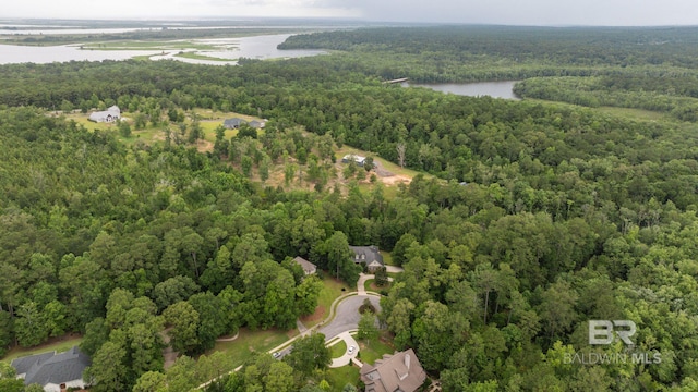 7371 Maureen Cir, Spanish Fort, AL 36527 - aerial overview of property's location featuring a forest and a large body of water