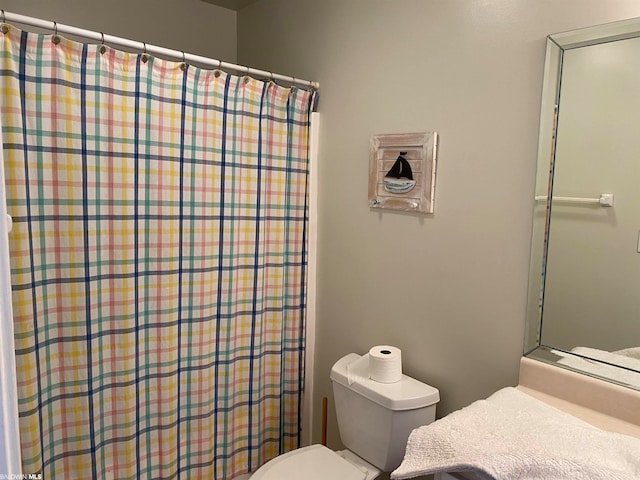 bathroom with toilet and vanity
