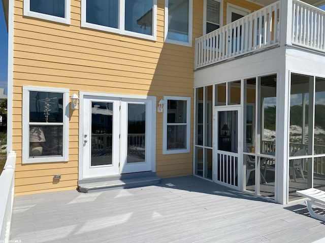 deck featuring french doors
