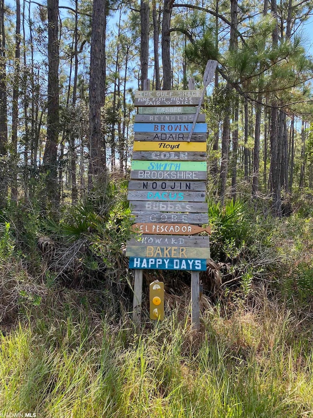 view of community sign