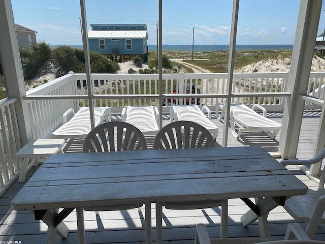 wooden balcony with a wooden deck