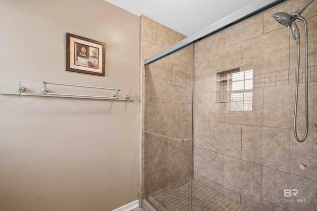 full bathroom with a stall shower