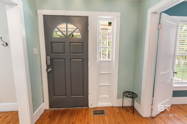 entrance foyer featuring light hardwood / wood-style floors