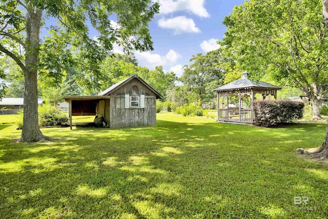 524 Linda Ln, Saraland, AL 36571 - view of grassy yard with a gazebo and an outbuilding