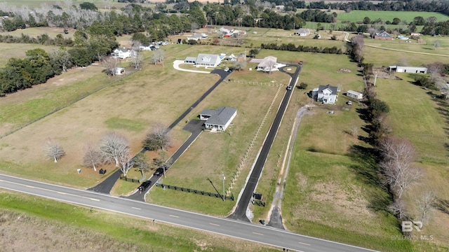 drone / aerial view featuring a rural view