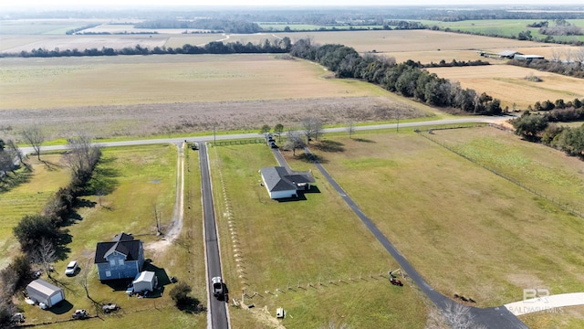 aerial view with a rural view