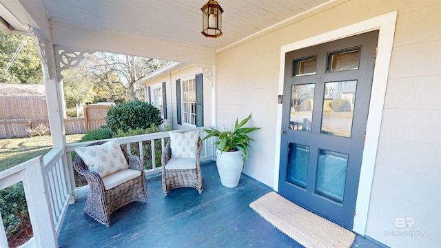 entrance to property with covered porch