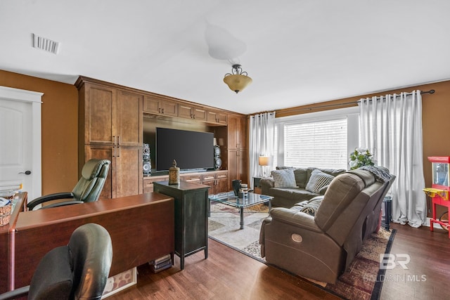 10128 Alder Ave, Spanish Fort, AL 36527 - living area with dark wood finished floors and a desk