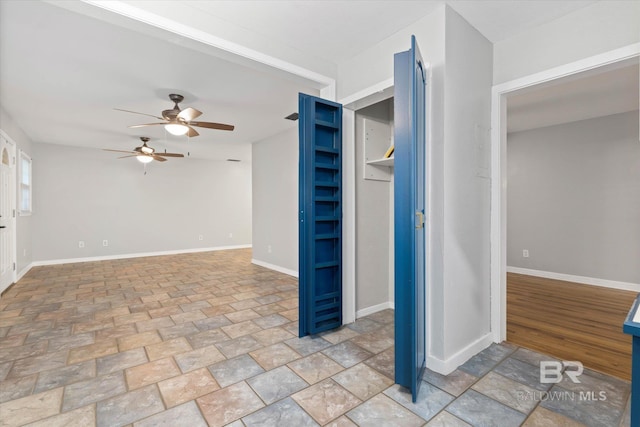 409 E Byron Ave, Mobile, AL 36609 - unfurnished room with ceiling fan and light stone finish flooring