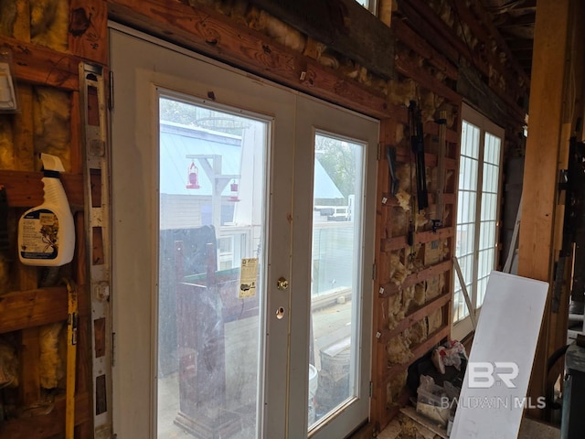 entryway featuring french doors