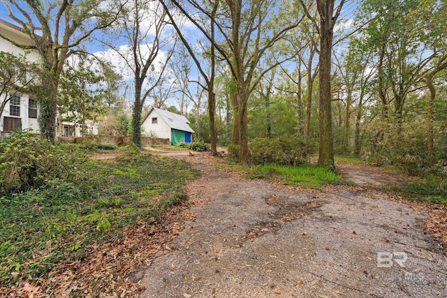 view of yard with an outdoor structure