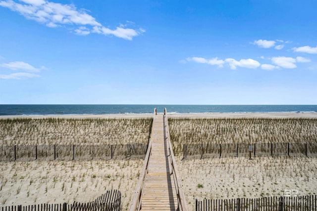 307 Audubon Pl, Dauphin Island, AL 36528 - water view featuring fence and a beach view