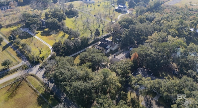 bird's eye view with a rural view