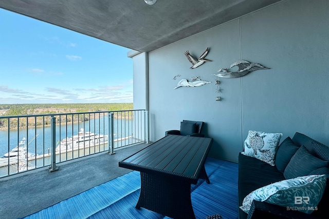 balcony with a water view