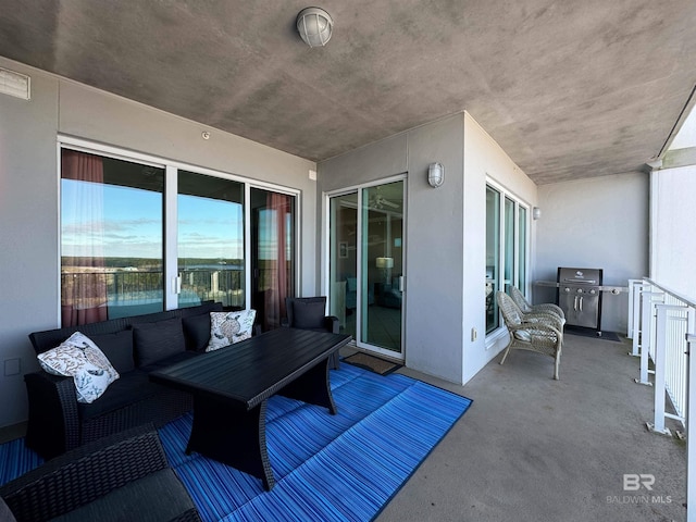 view of patio / terrace featuring grilling area and an outdoor hangout area