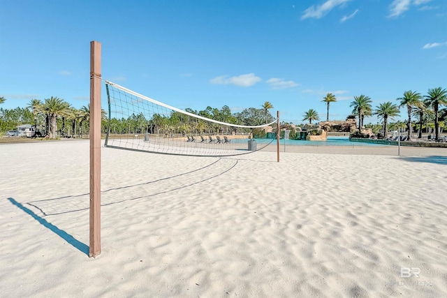 view of property's community featuring volleyball court