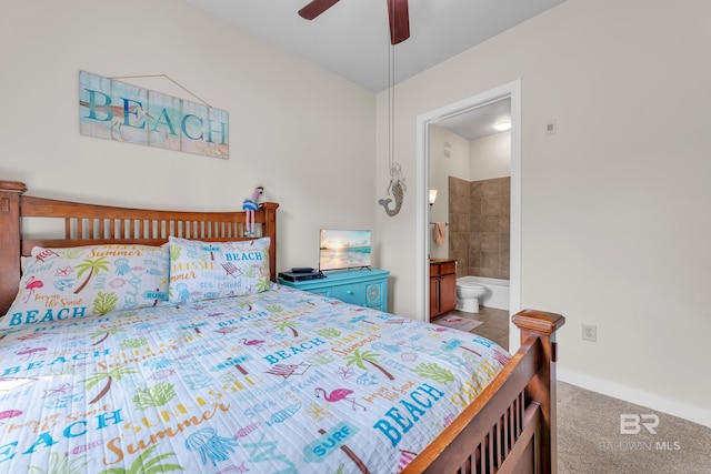 1430 Regency Rd Unit G101, Gulf Shores, AL 36542 - bedroom featuring carpet flooring, ensuite bathroom, and ceiling fan