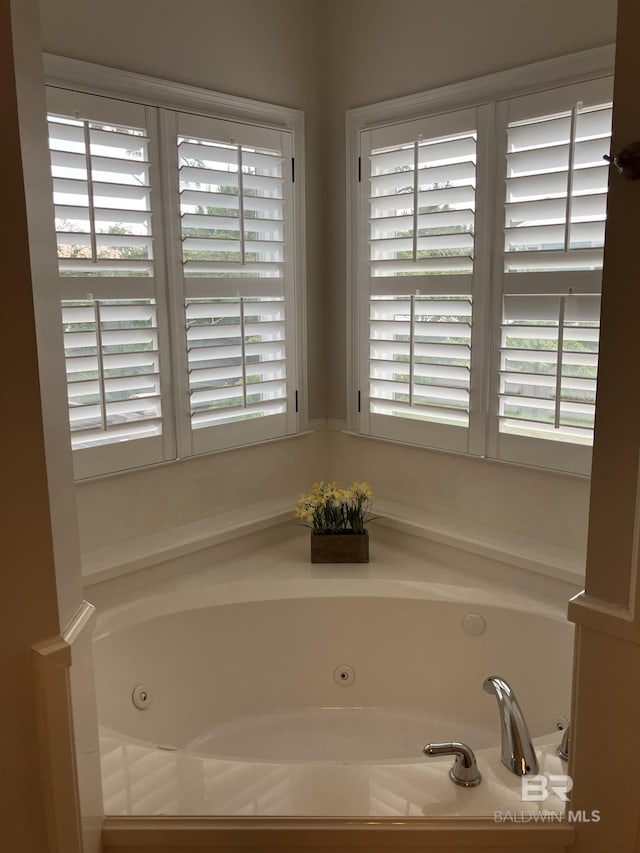 bathroom featuring a tub and a healthy amount of sunlight