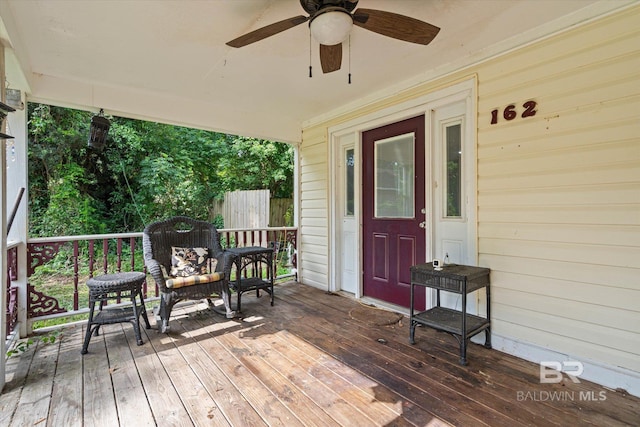 162 Westwood St, Mobile, AL 36606 - deck featuring ceiling fan