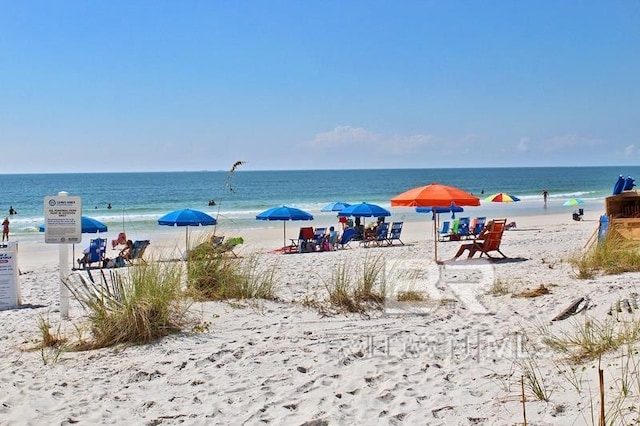 water view featuring a beach view