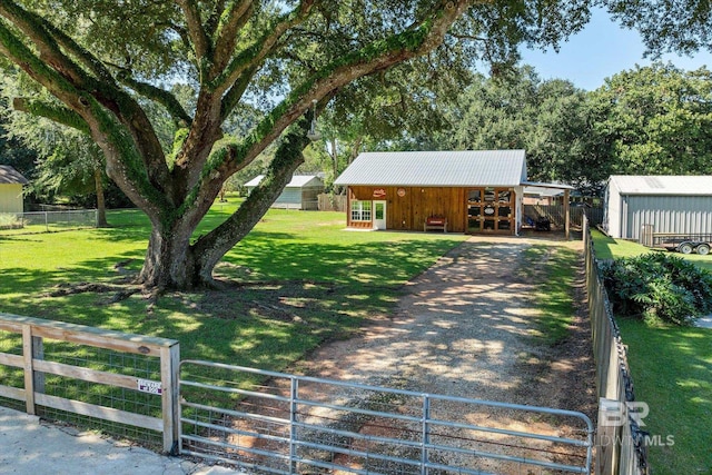 exterior space featuring an outbuilding