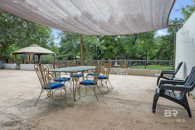 view of patio with a gazebo