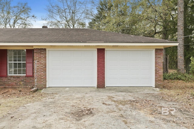 view of garage