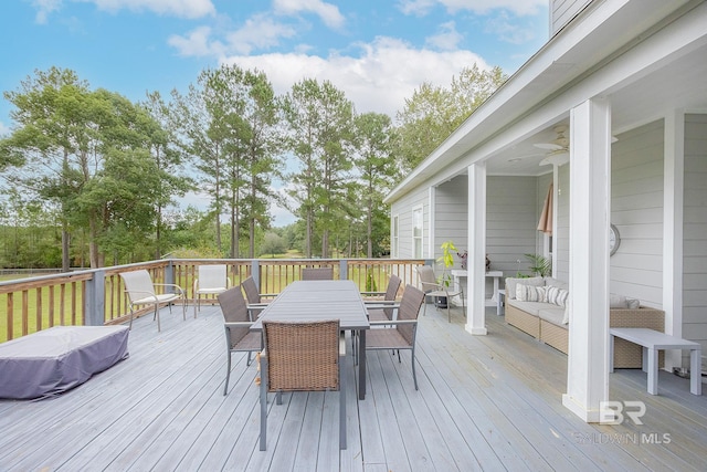 deck with an outdoor living space