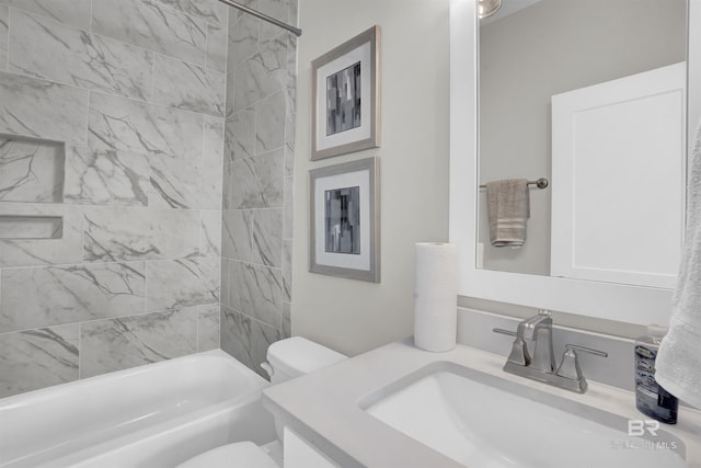 2831 Salt Dr, Orange Beach, AL 36561 - bathroom with toilet, vanity, and washtub / shower combination