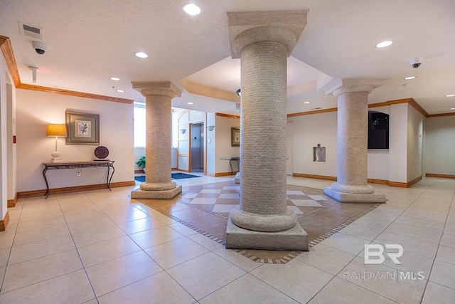 527 E Beach Blvd Unit 603, Gulf Shores, AL 36542 - building lobby featuring crown molding, a security system, and recessed lighting