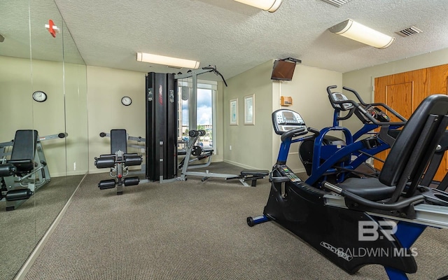 527 E Beach Blvd Unit 603, Gulf Shores, AL 36542 - gym featuring a textured ceiling