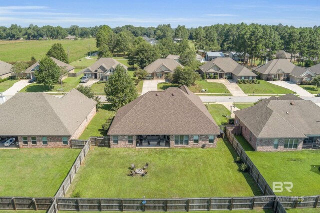 bird's eye view featuring a residential view