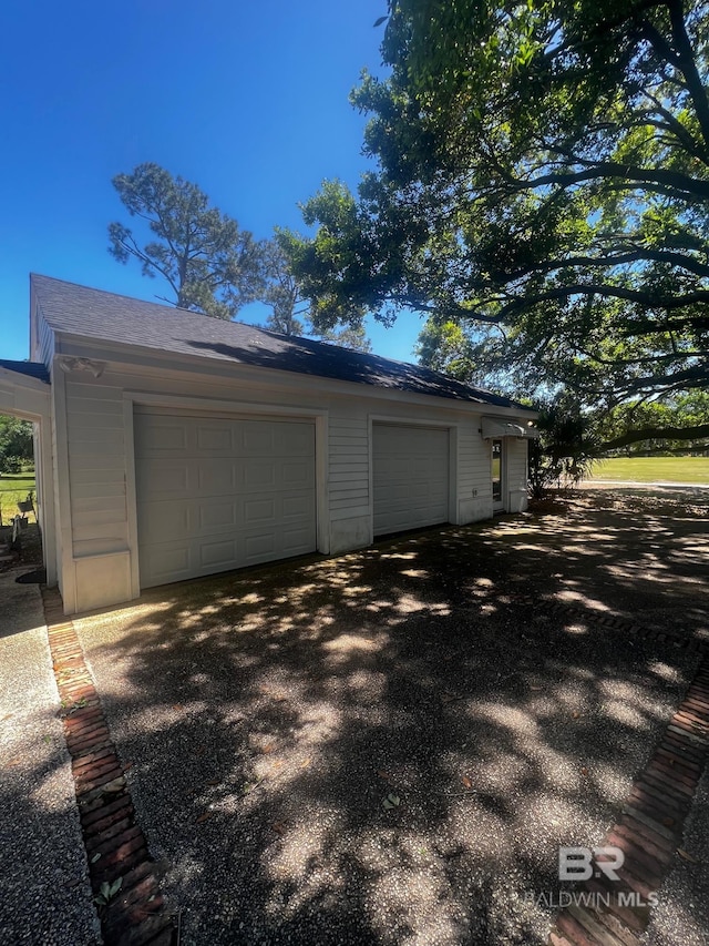 view of garage