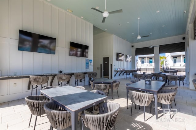 2471 Saltgrass Way, Orange Beach, AL 36561 - tiled dining area featuring ceiling fan
