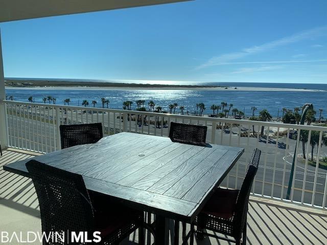 balcony with a water view