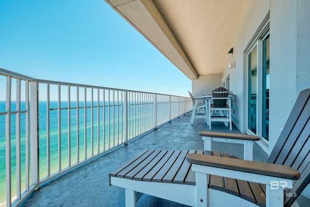 balcony with a water view