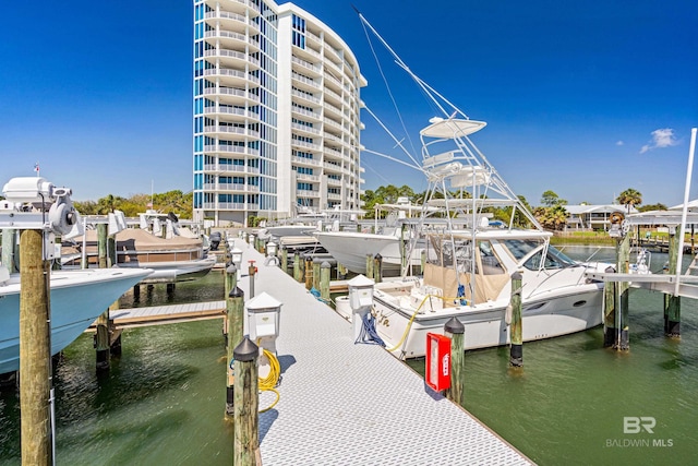 28250 Canal Rd Unit 101, Orange Beach, AL 36561 - dock area with a water view and boat lift