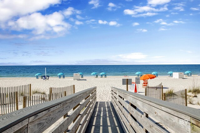 water view featuring a beach view