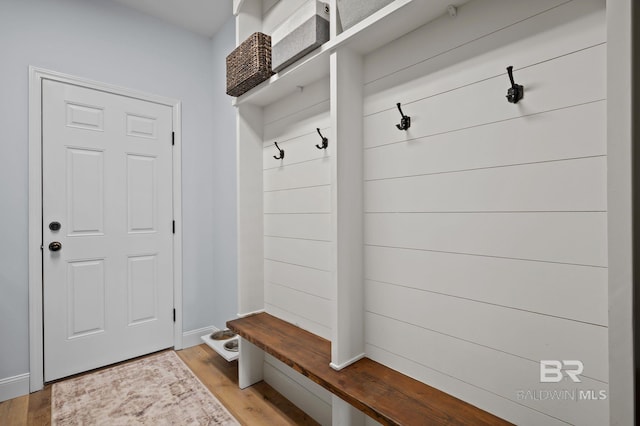 mudroom featuring wood finished floors